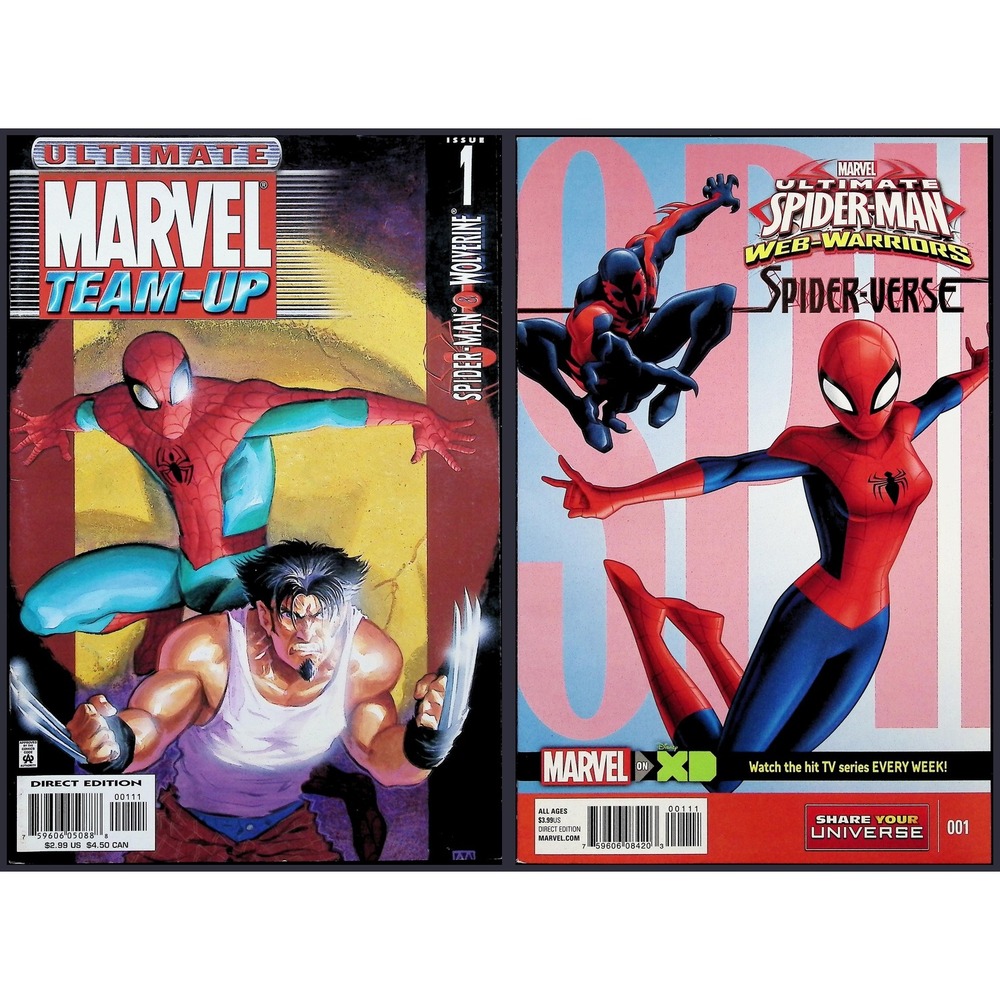 Ultimate Marvel Team-Up 2X Comic Lot #1 1 Spider-Man Wolverine Spider-Verse